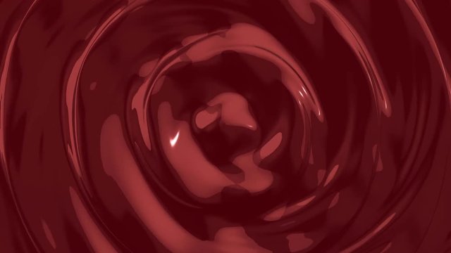 Animation of waves and ripples in red blood. Rippled surface of red liquid paint. Animation of ripple on surface of red paint. Animation of seamless loop.