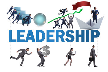 Concept of leadership with many business situations