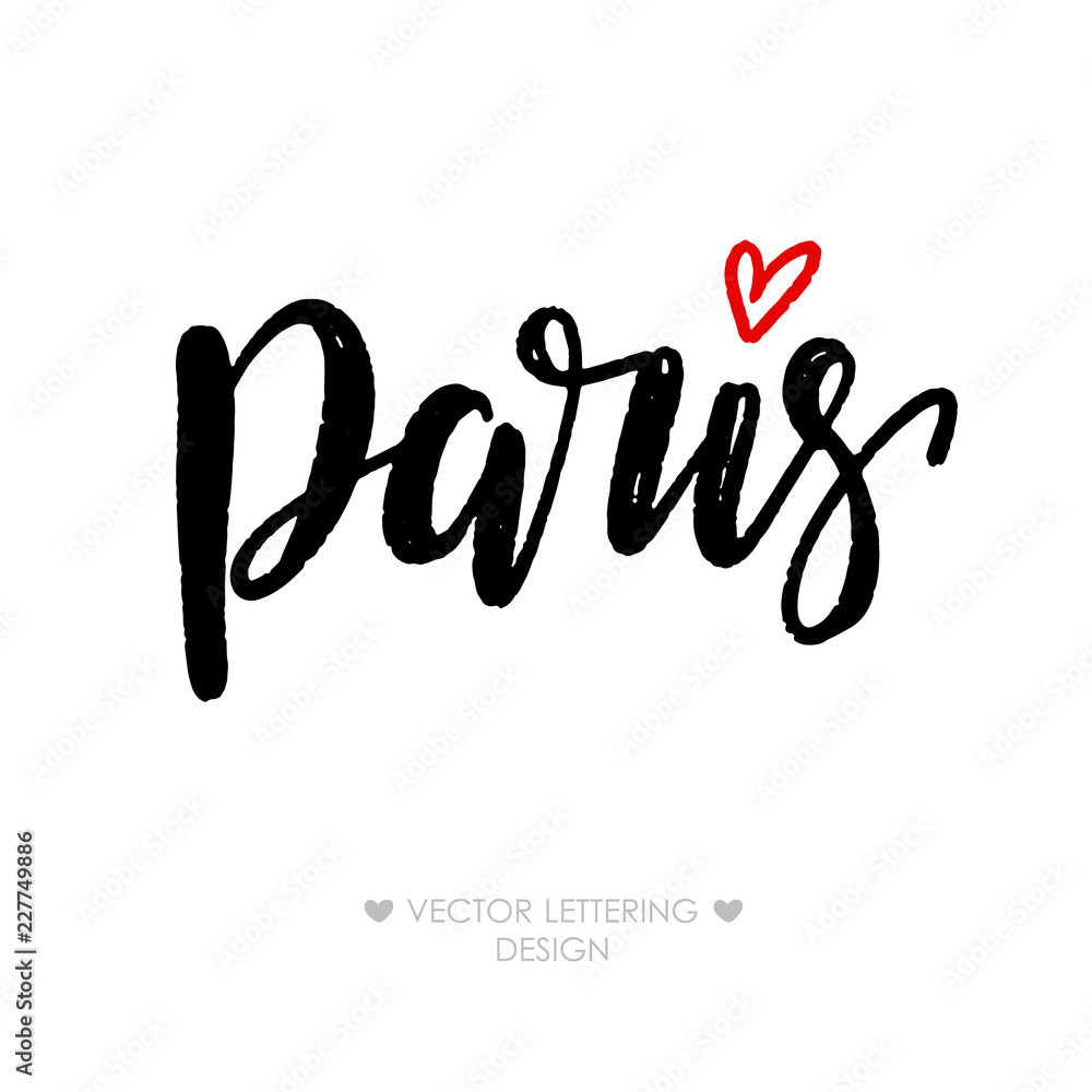 Wall mural paris vector typographic illustration of french word