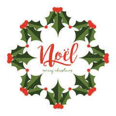 Merry Christmas Card with wreath design