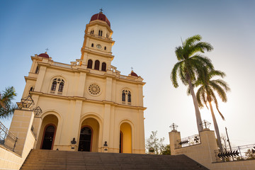 Fototapeta na wymiar The famous basilica of El Cobre, located 20 km from Santiago de Cuba, Cuba.