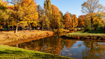 Jesień w parku Branickich, Polska, Podlasie, Białystok © podlaski49