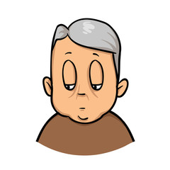Fat old man. Cartoon design icon. Colorful flat vector illustration. Isolated on white background.