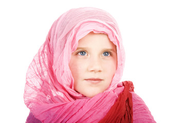 portrait of girl in a scarf