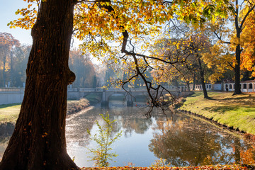 Jesień w parku Branickich, Polska, Podlasie, Białystok © podlaski49