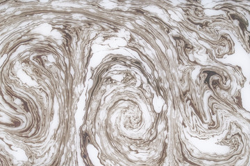 Abstract monochrome marble background. Stains of paint on the water.