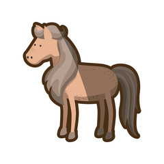 brown clear silhouette of horse with mane and tail gray