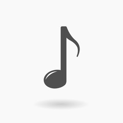 Music Note UI vector Icon Illustration silhouette.
