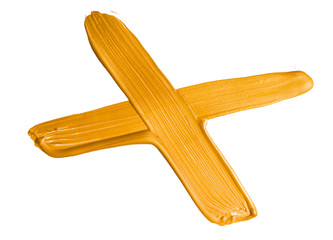 Golden christmas brush stroke paint over isolated background