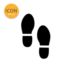 Shoes print icon isolated flat style.