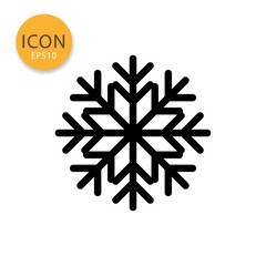 Snowflake icon isolated flat style.