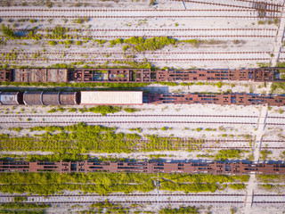 Trains aerial view