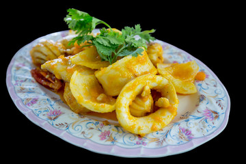 Stir Fried Squid with Salted Eggs