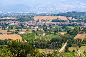 View of Bevagna, a  medieval town in Umbria, Italy