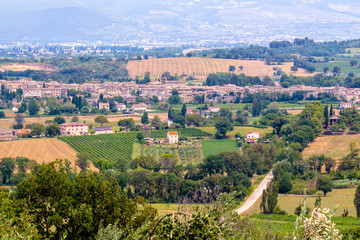 Fototapeta na wymiar View of Bevagna, a medieval town in Umbria, Italy