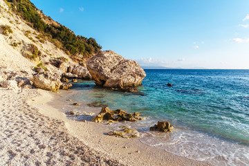 Obraz premium Agiofili beach on the Ionian sea, Lefkada island, Greece