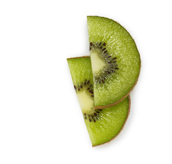 kiwi slices isolated on white background