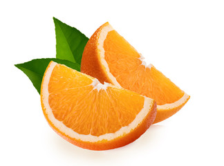 Orange slices isolated on white background
