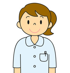 白衣の女性　看護婦　看護師　笑顔