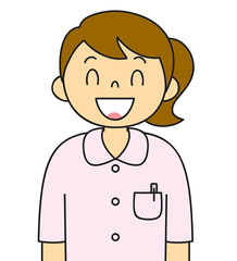 白衣の女性　看護婦　看護師　笑顔