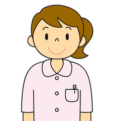 白衣の女性　看護婦　看護師　笑顔