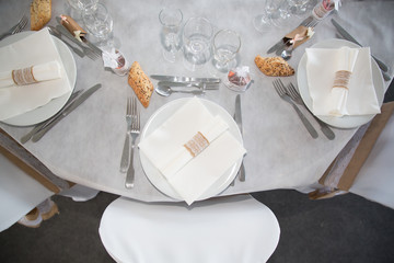 flat top view elegant dinner table decoration