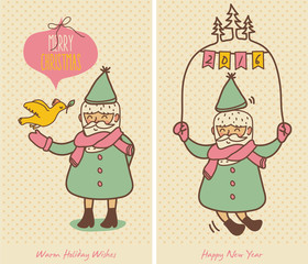 Fototapeta premium Santa Claus with Christmas Greetings