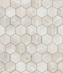 Natural wooden background honeycomb, grunge parquet flooring design seamless texture