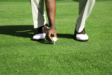 man playing golf