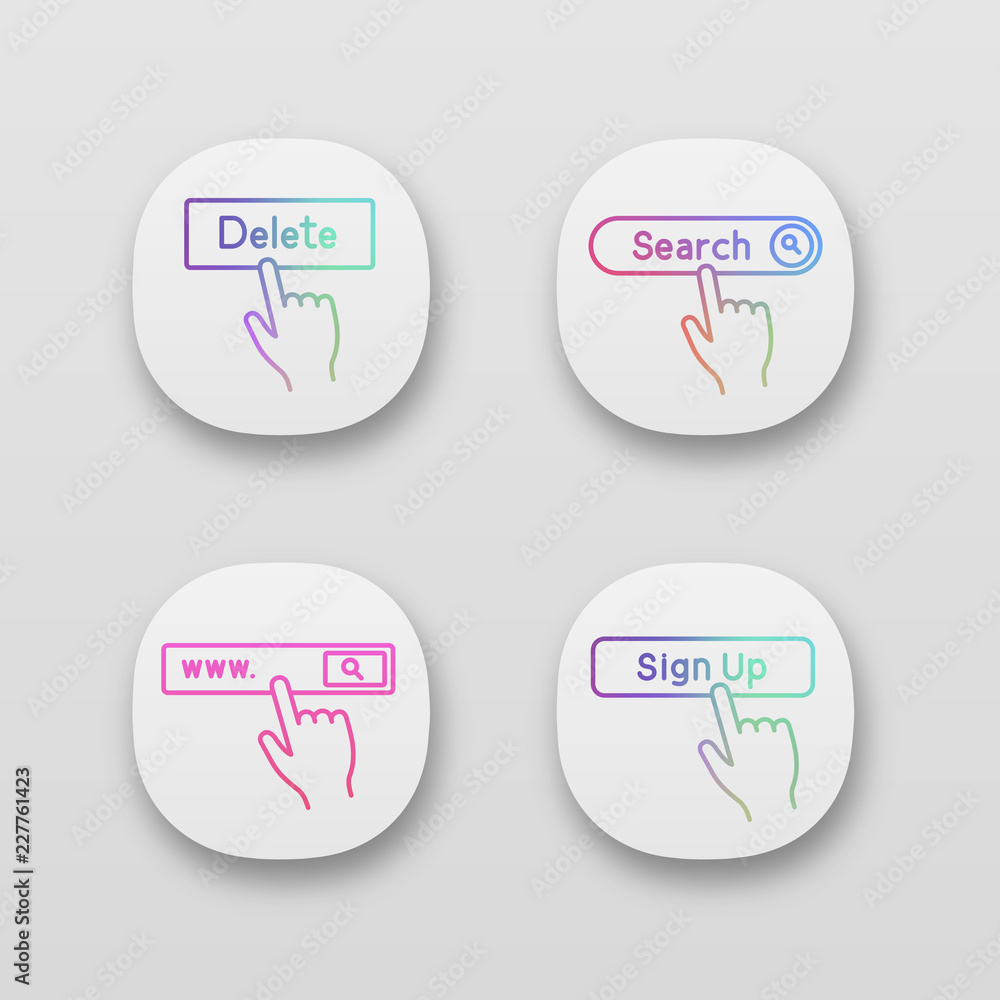 Poster click app icons set