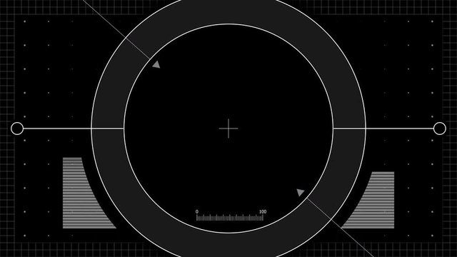 Drone HUD looped, alpha channel, white