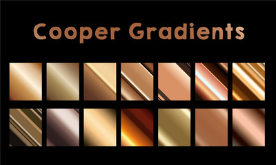 cooper gradients luxury vector business banner metallic material element - obrazy, fototapety, plakaty