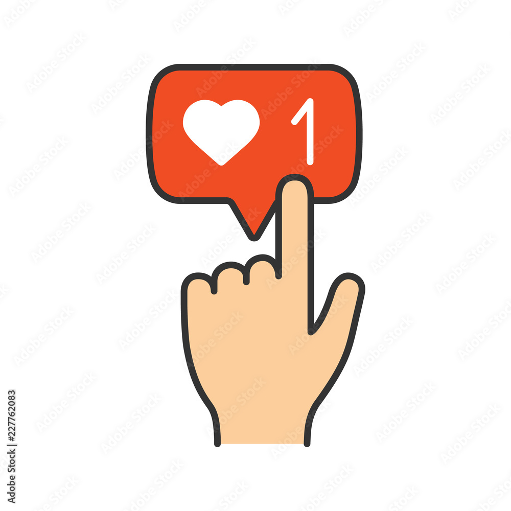Poster like counter button color icon