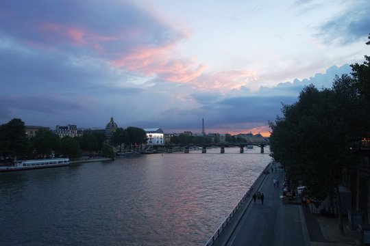 Spring evening in Paris on the River Siene