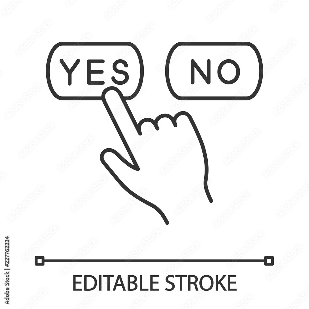 Poster yes or no click linear icons