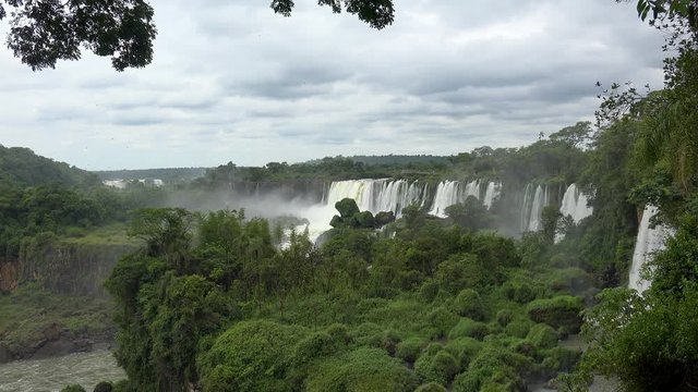 Iguazu Falls (salto Bossetti, Bernabe Mendez, Mbigua) opposite San Martin Island.  Argentina