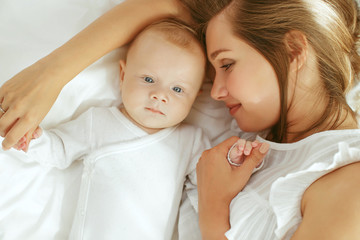 Beautiful woman with a baby 