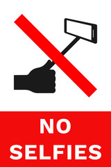 NO SELFIES sign. Poster. Vector.