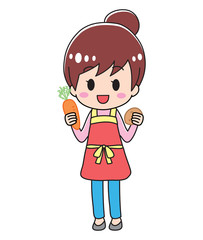 Housewives with vegetables