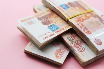 Russian metal money 5000, 1000, 500, 100, 50, five, two,  ten rubles. New 2000 and 200 rubles. Russian new denominations