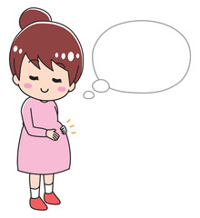 Pregnant woman thinking