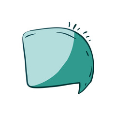 aquamarine hand drawn of rounded square speech