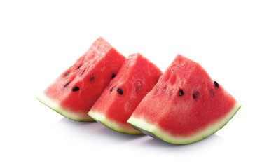 Sliced ripe watermelon isolated on white background cutout