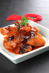 Smoked fish with old fashioned sauce