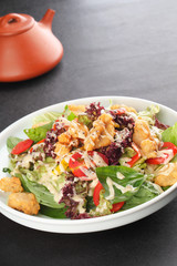 Chicken salad with milk and butter