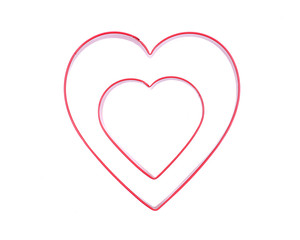 Heart Shape Hollow Cake Cutter Plastic Mold For Cookies Pastry Dessert Baking Decorating isolated on white background