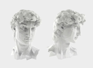 David Sculpture Head Vector 3D Rendering