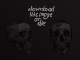 Cursed Dark Vector Low Poly Skull Polygonal 3D Rendering