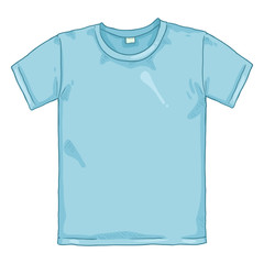 Vector Single Cartoon Illustration - Blue T-shirt