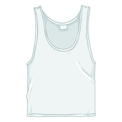 Vector Single Cartoon Illustration - White Underwear Singlet
